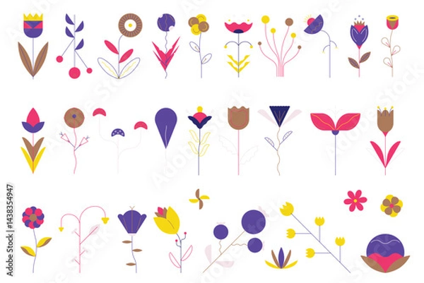 Fototapeta Spring Element Flat design Vector Pack