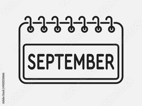 Fototapeta Vector template icon page calendar month September