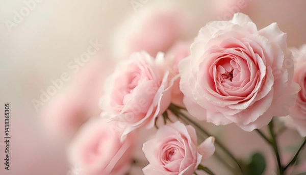 Obraz Sweet Celebration: Light Pink Roses in Artistic Textured Style for Background and Gift Giving