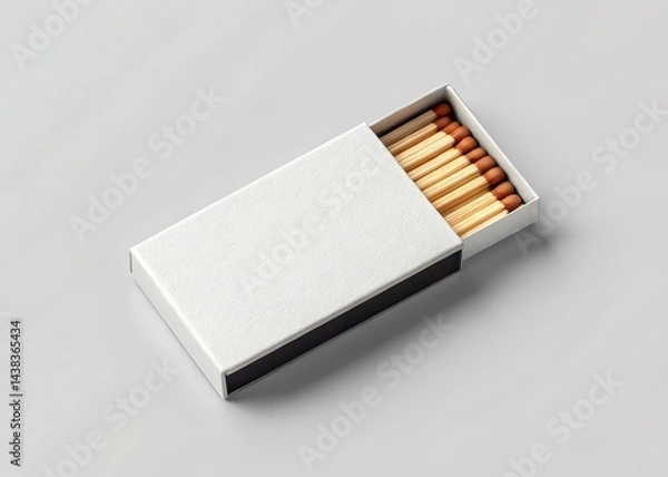 Obraz Blank White Matchbox with Wooden Matches