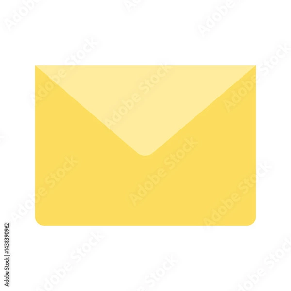 Fototapeta Yellow Mail Envelope Icon Vector.