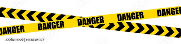 Fototapeta Caution tape set of yellow warning ribbons. Police Line Tape. stripes vector police tape. Yellow caution tape on a transparent background.