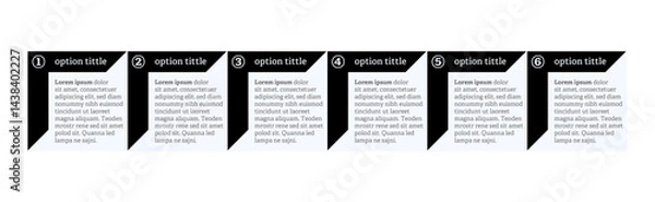 Fototapeta Very simply infographic design with 6 options or steps. Infographics for business concept.