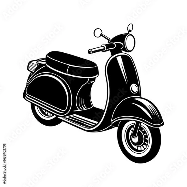 Obraz retro scooter vector silhouette