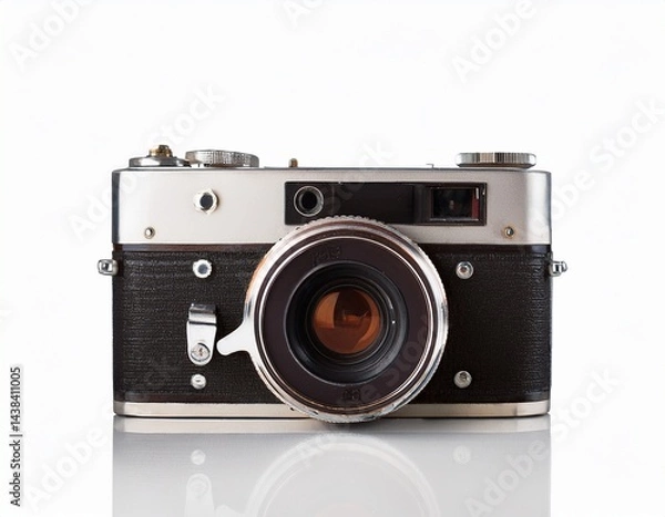 Fototapeta old photo camera isolated frontview