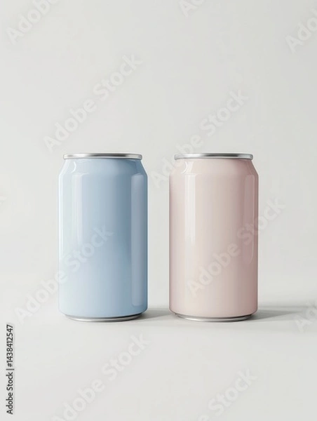 Fototapeta Two Blank Beverage Cans