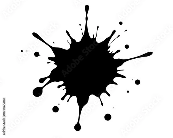 Fototapeta Paint Splatter Vector Illustration | Artistic Paint Splatter Silhouette SVG Vector