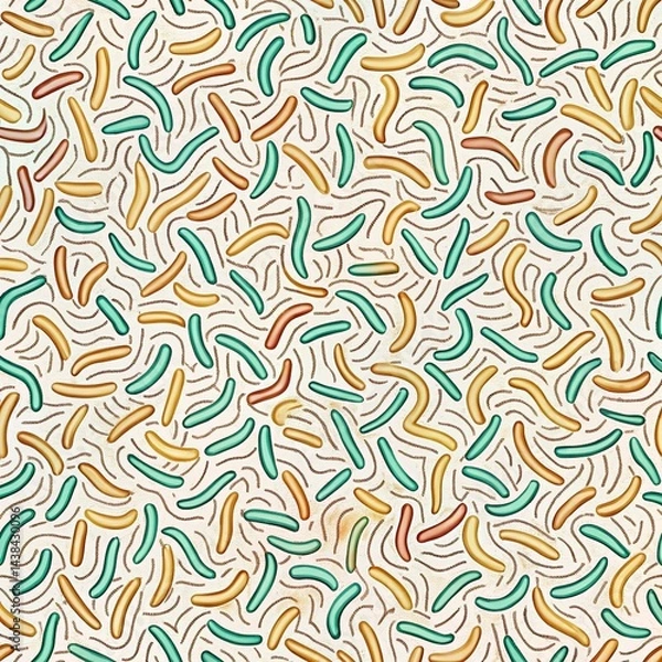 Fototapeta Abstract pattern with flowing, organic shapes in warm earthy and cool tones