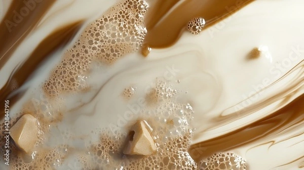 Obraz Swirls of Creamy Coffee Blend Showcase Rich Textures and Inviting Aromas for a Delightful Experience