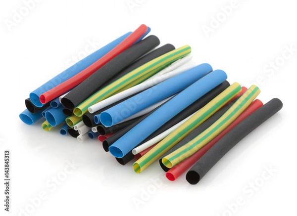 Obraz Heat-shrink tubing on a white background