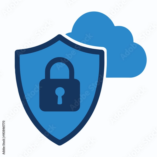 Obraz Cybersecurity icon, symbols, flat design vector