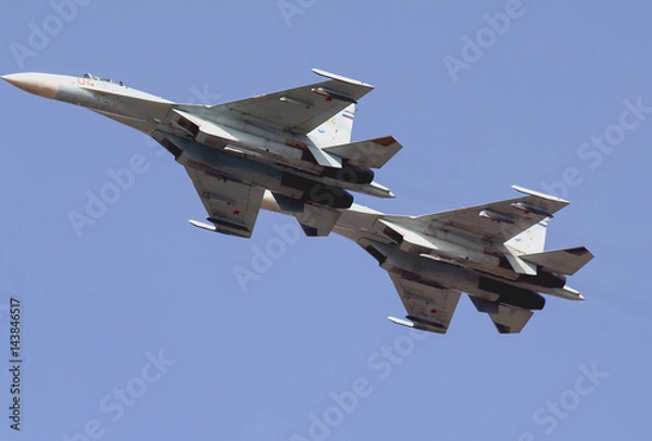 Obraz two russian fighters su-27