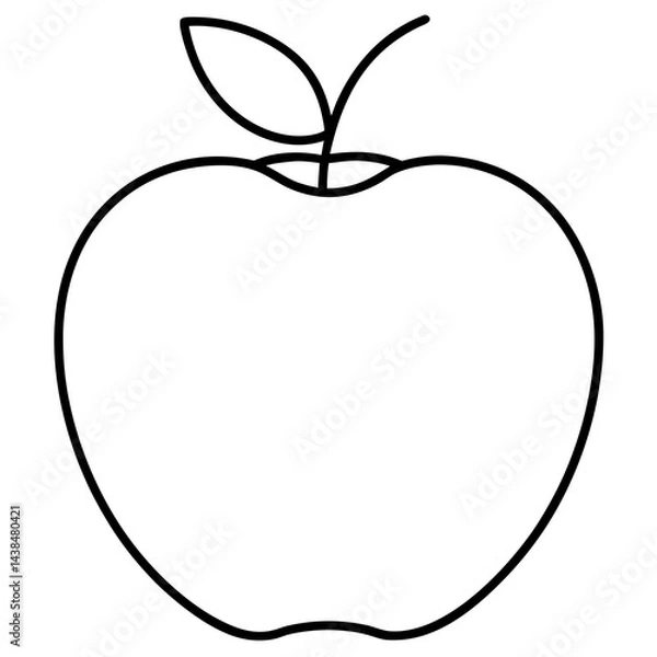 Obraz Food apple  line art vector 