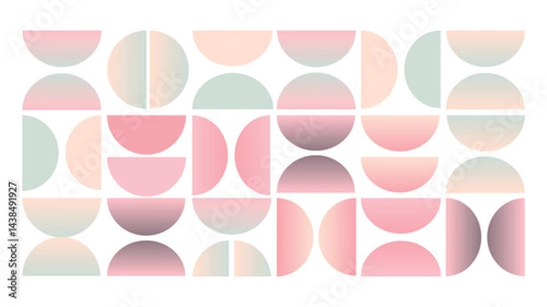Fototapeta Abstract geometric pattern with pastel circles and gradients. Modern background design