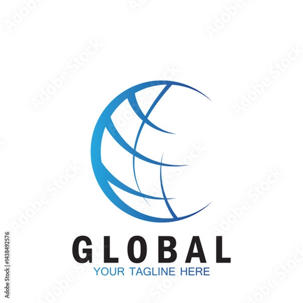 Obraz globe logo and vector template