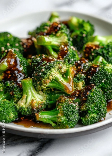 Obraz Scrumptious Sauteed Broccoli with Sesame Seeds