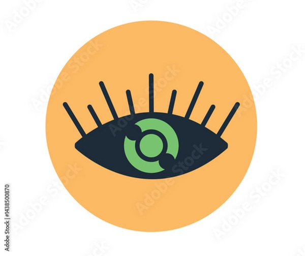 Fototapeta 
Esoteric eye simple flat icon isolated concept. Graphic design illustration