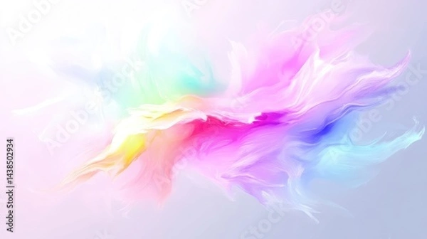 Fototapeta Abstract, vibrant, colorful, flowing, ethereal, pastel, paint splatter, digital art