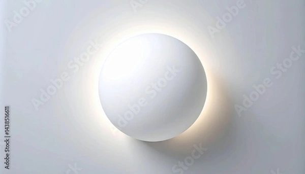 Fototapeta Illuminating minimalism white sphere light fixture modern interior design concept soft glow aesthetic ambiance