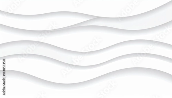 Fototapeta Gentle waves flowing across a serene surface abstract design minimalist art white background tranquil concept