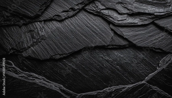 Fototapeta black grunge background black slate natural stone rough rocky pattern stone texture wallpaper background with space for design wide banner panoramic