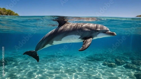 Obraz dolphin in the water, Generative Ai