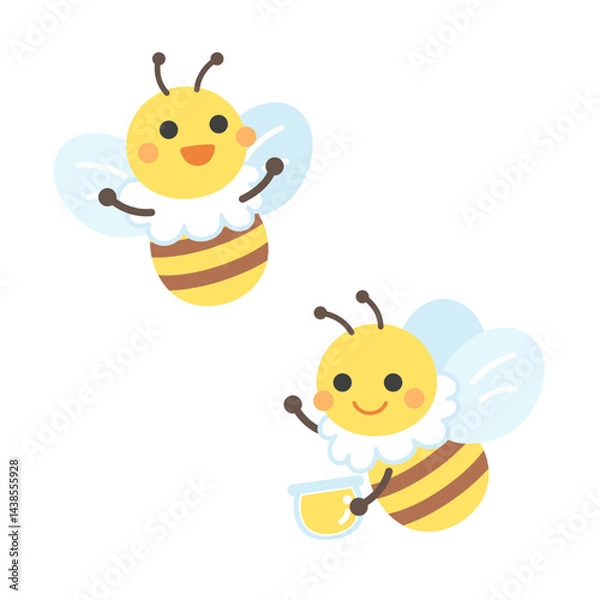 Obraz 2匹のミツバチのイラスト