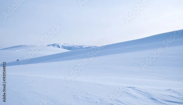 Obraz Vast Gently Undulating Snow Covered Landscape Under a Pale Blue Sky.