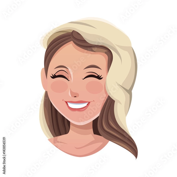 Fototapeta woman cartoon icon over white background. colorful design. vector illustration