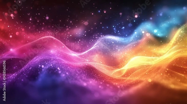 Fototapeta A holographic background with shifting colors, rainbow hues, and a futuristic touch