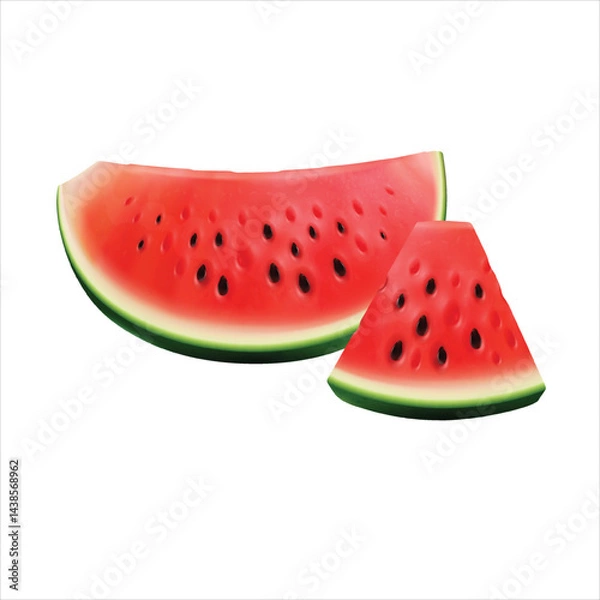 Obraz Sweet watermelon fruit isolated on white background
