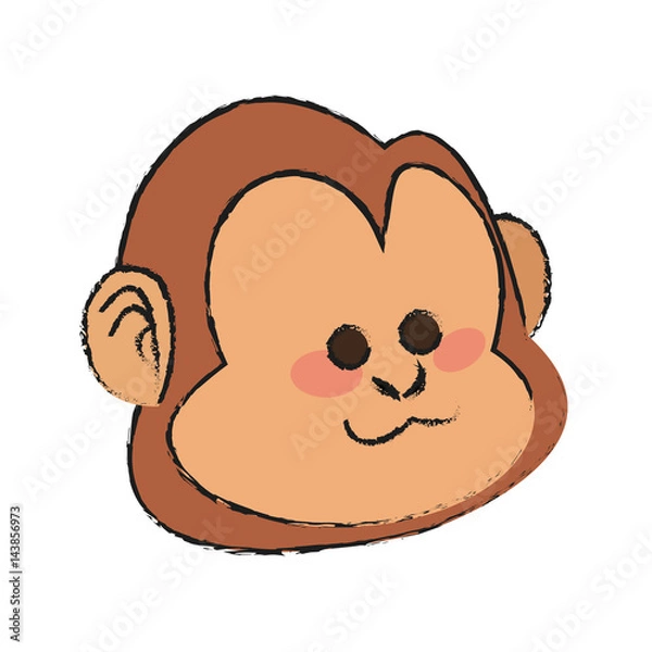 Obraz Monkey cartoon icon over white background. vector illustration