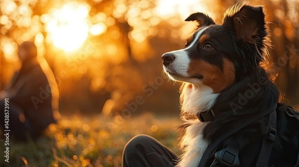 Obraz Service animals aiding humans with tasks and care, symbolizing assistance, loyalty, and support for pet and human bond themes