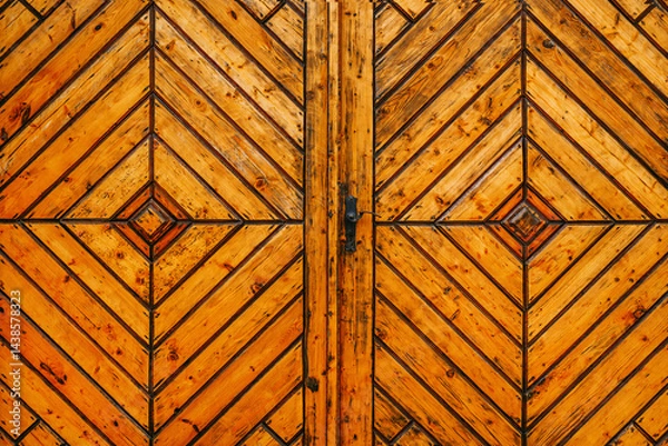 Obraz Wooden gate with diamond pattern