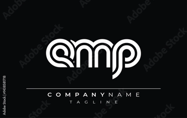 Fototapeta EMP Creative Unique Modern Letter Logo Design. Stylized logo featuring a unique letter design, presenting abstract minimalist aesthetics and modern appeal.