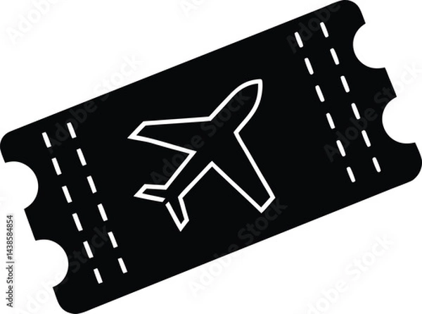 Obraz flat airplane ticket illustration on white