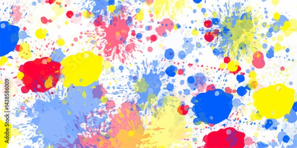Fototapeta Beautiful and colorful watercolor splatter on white background for cute decoration. Vibrant abstract Pattern Seamless Colorful Bckground for Textile Wallpaper and Graphic Design.