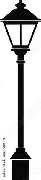 Obraz flat street lamp post on white background