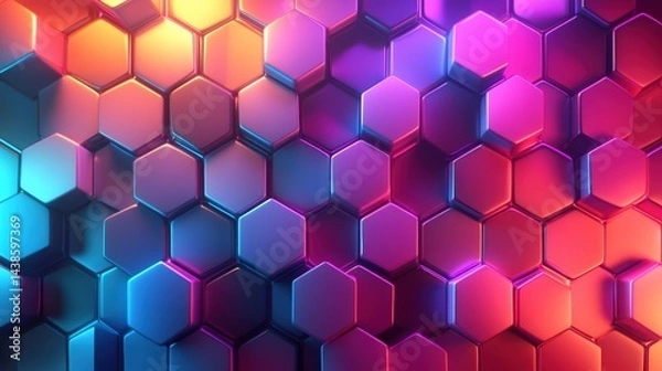 Fototapeta A neon geometric pattern background with retro 90s color palette