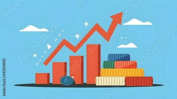 Fototapeta Import tariffs increase concept with digital elements.