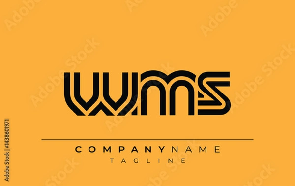 Obraz WMS Creative Unique Modern Letter Logo Design. Stylized logo featuring a unique letter design, presenting abstract minimalist aesthetics and modern appeal.