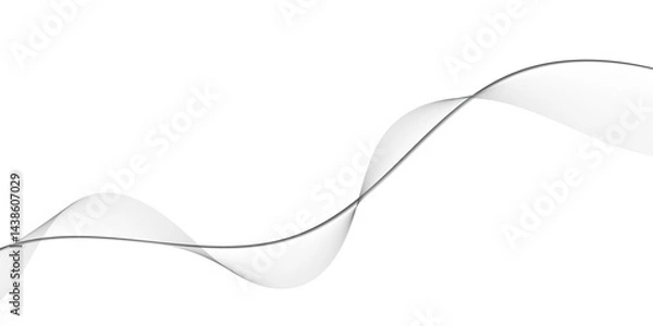 Fototapeta Abstract grey smooth element swoosh speed wave modern stream background. Abstract wave line for banner, wallpaper background Vector illustration