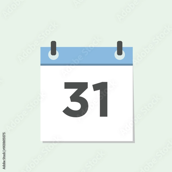 Fototapeta Calendar Icon with Date 31 for Scheduling and Deadline Management
