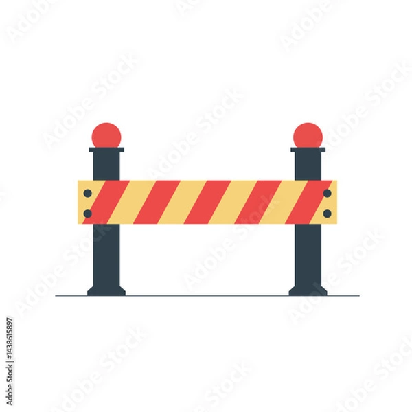 Fototapeta Barriers Icon with Barricade for Challenge and Obstacle