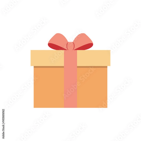 Fototapeta Gift Icon with Present and Ribbon for Reward and Recognition