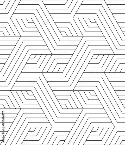 Fototapeta Vector seamless texture. Modern geometric background with hexagons 
