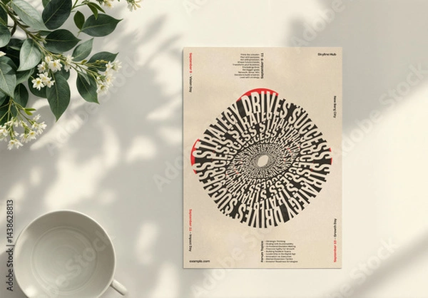 Fototapeta Abstract Spiral Text Poster Layout