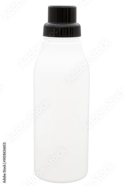 Obraz Biała butelka z czarną zakrętką 500 ml chemia gospodarcza pranie płukanie detergenty 