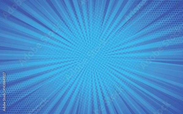 Fototapeta Comic Abstract Blue Background Fun and Dynamic Comic Style Design