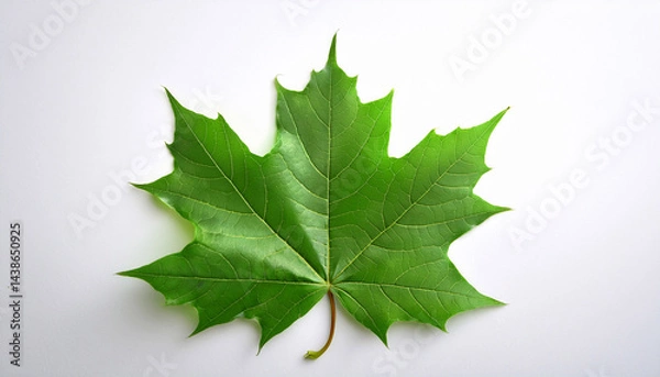 Obraz green maple leaf on a white background